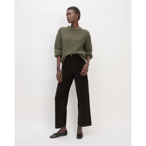 Everlane The Corduroy Wide-Leg Pant in Black 0 NWT - Picture 2 of 9